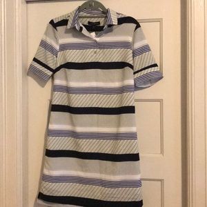 Multi patterned shirt dress